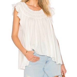 Free People Coconut Gathered Top